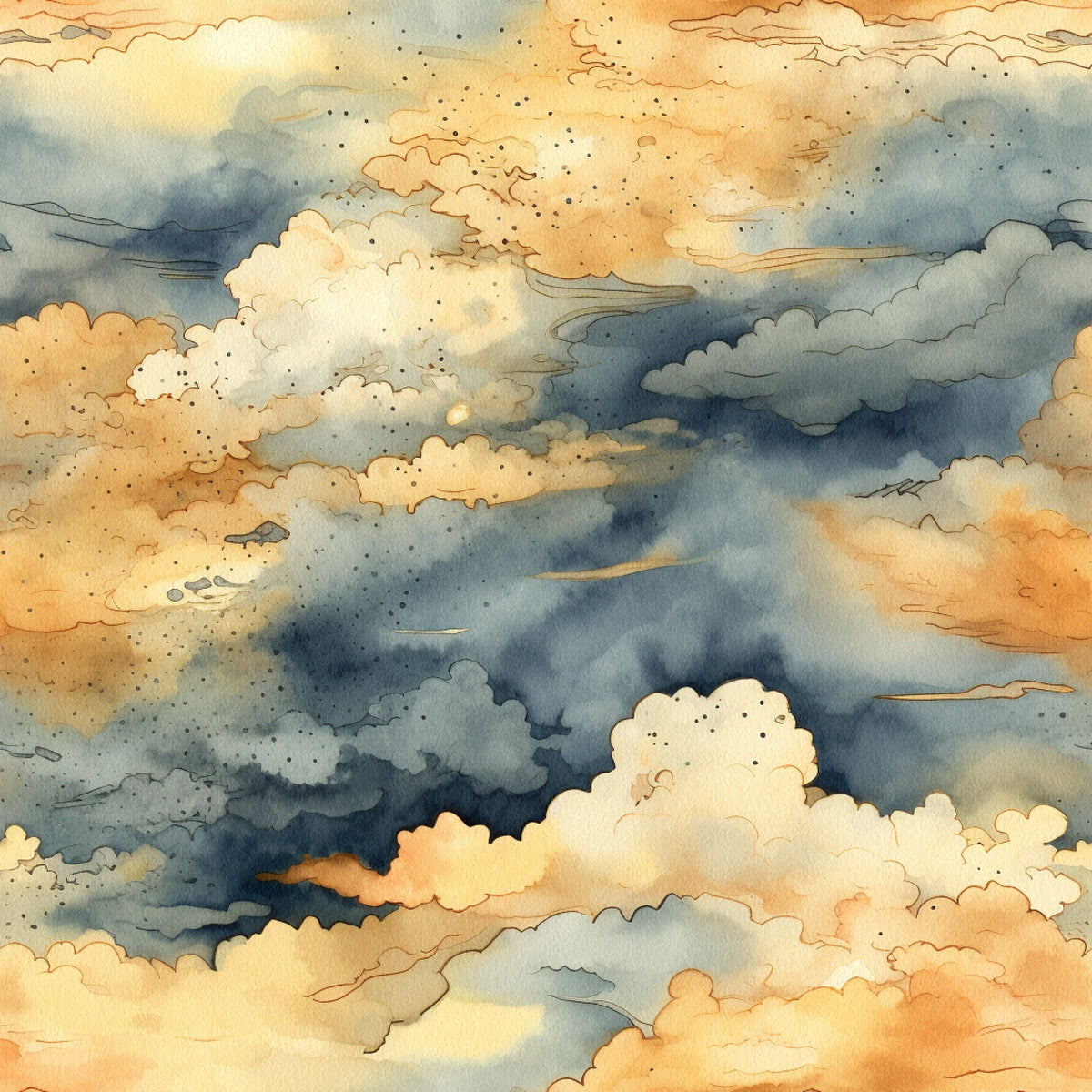 Gilded Clouds Pattern 8 Minky Fabric