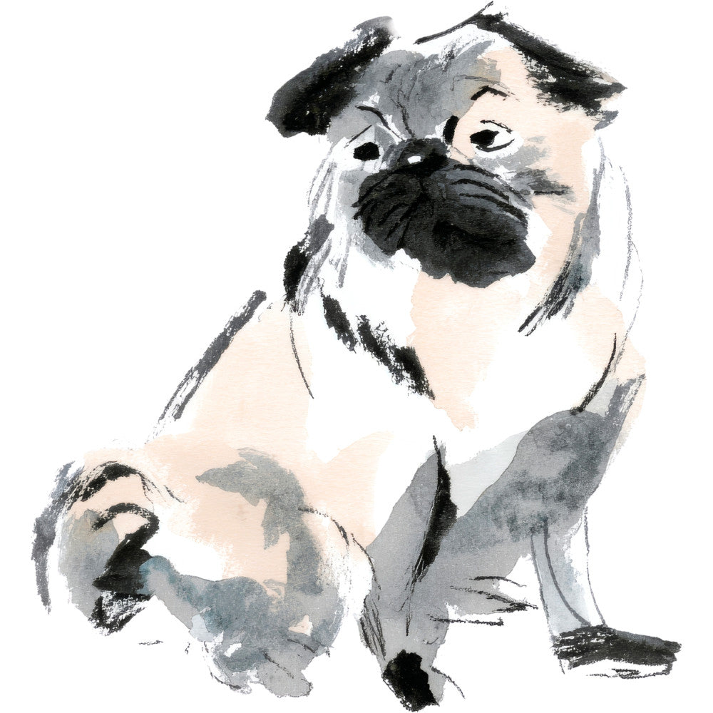 Handdrawn Doodle Dog Fabric Panel 49