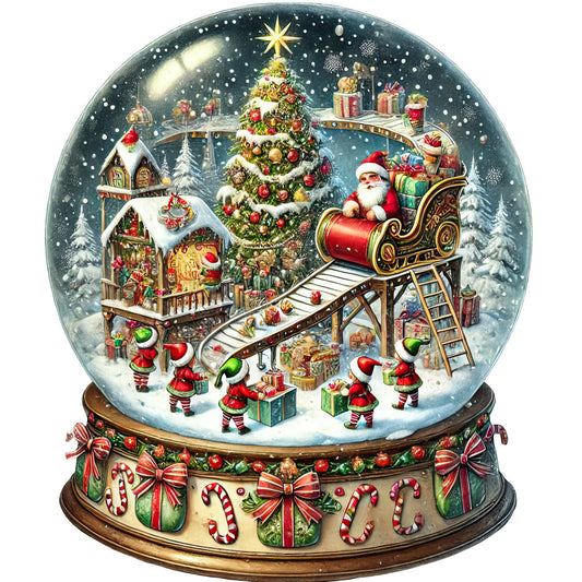 Christmas Snow Globes Fabric Panel 6