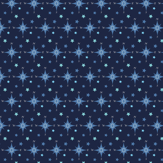 Maritime Blues Pattern 14 Minky Fabric