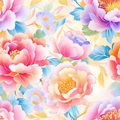 Watercolor Petal Garden Pattern 3 Minky Fabric