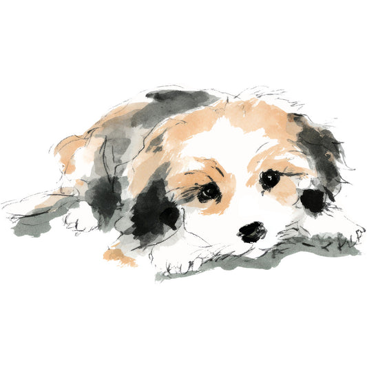 Handdrawn Doodle Dog Fabric Panel 64
