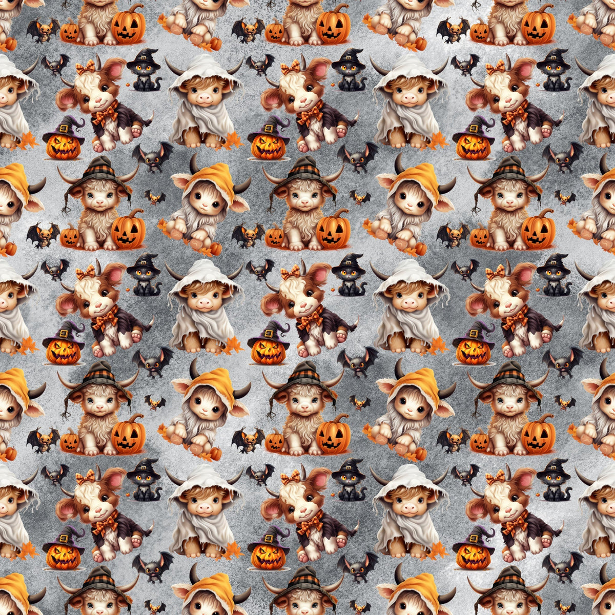 Spooky Moo Crew Pattern 1 Minky Fabric