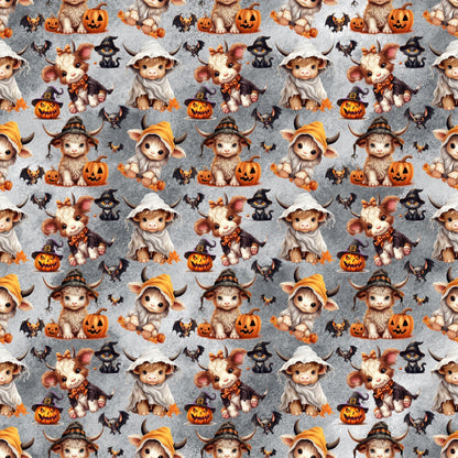 Spooky Moo Crew Pattern 1 Minky Fabric