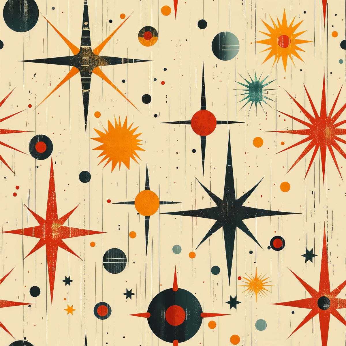 Midcentury Cosmos Pattern 7 Minky Fabric