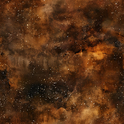 Brown Painted Galaxy Pattern 7 Quilting Cotton Fabric