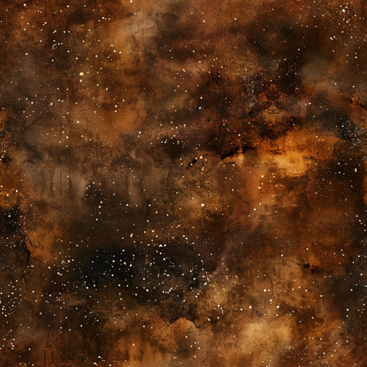 Brown Painted Galaxy Pattern 7 Quilting Cotton Fabric