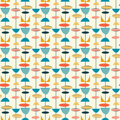 Retro Boomerangs Pattern 8 Minky Fabric