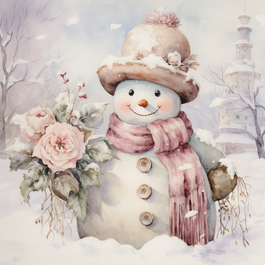 Classic Snowman Fabric Panel 17