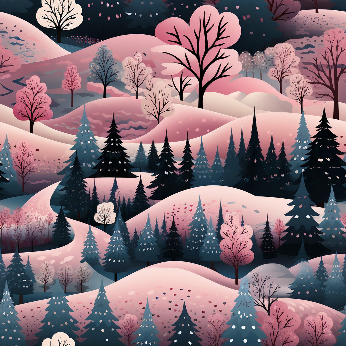 Peppermint Pines Pattern 8 Minky Fabric
