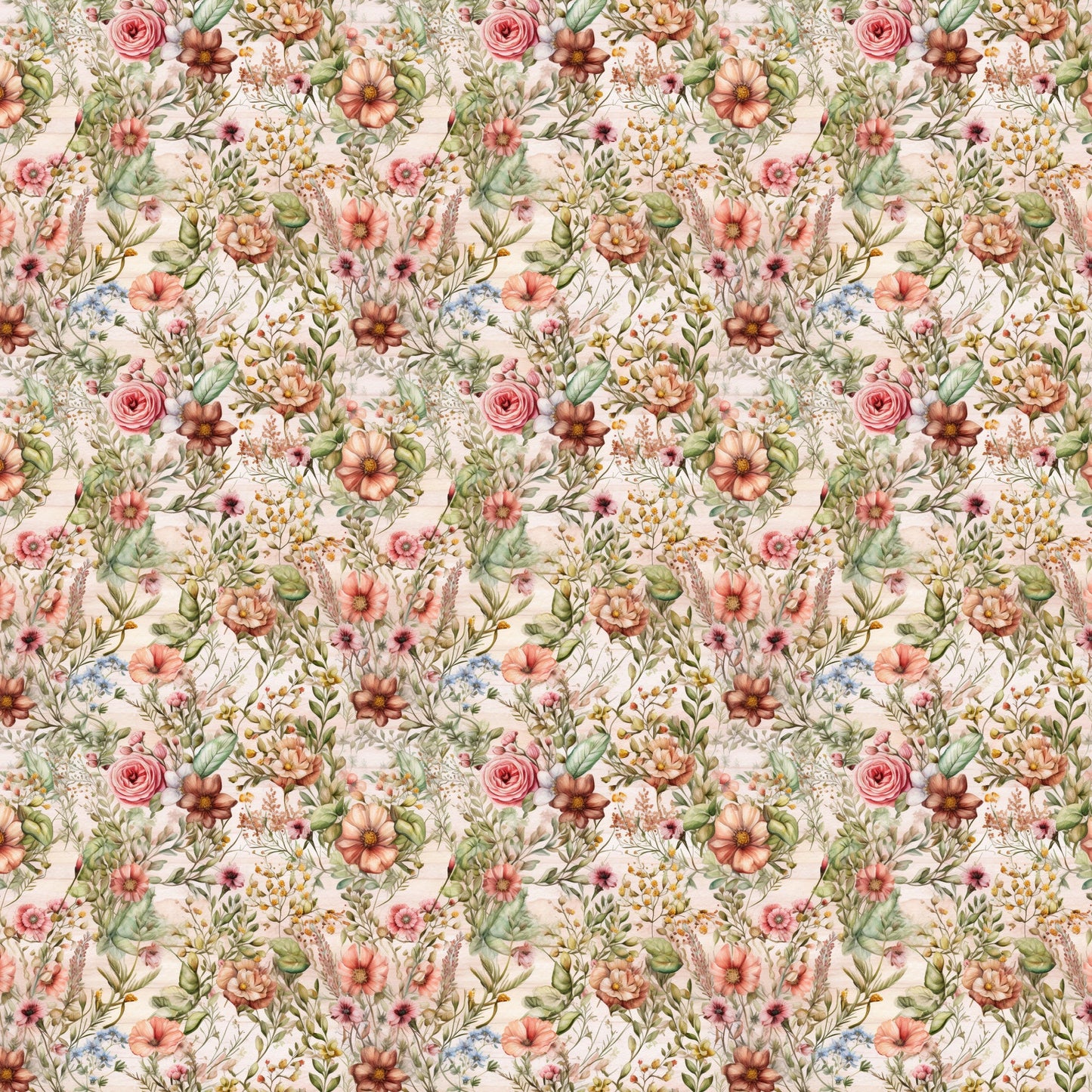 English Garden Pattern 4 Quilting Cotton Fabric
