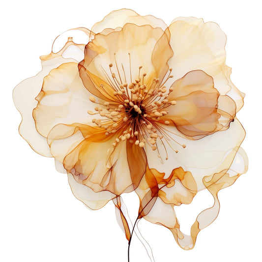 Alcohol Ink Flower Fabric Panel 20