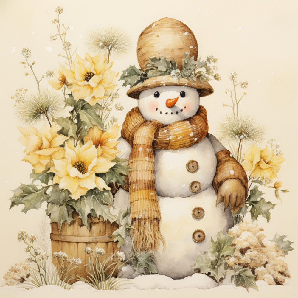 Classic Snowman Fabric Panel 45