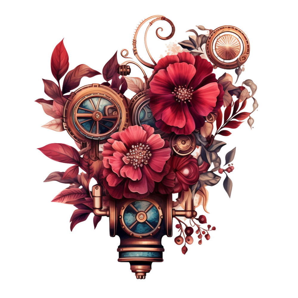 Floral Steampunk Fabric Panel 28