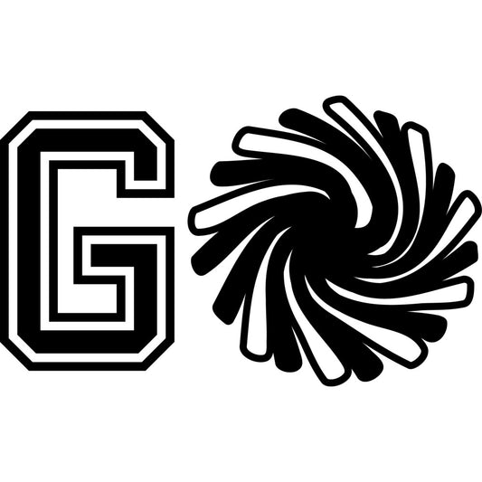 black and white, monochrome, geometric, abstract, modern, contemporary, high contrast, letter g, typography, graphic design, bold pattern, minimalist, striking, dramatic, artistic, decorative letter, initial letter, ornamental, floral burst, stylized flower, contemporary art, home decor, wall art, statement piece, elegant, sophisticated