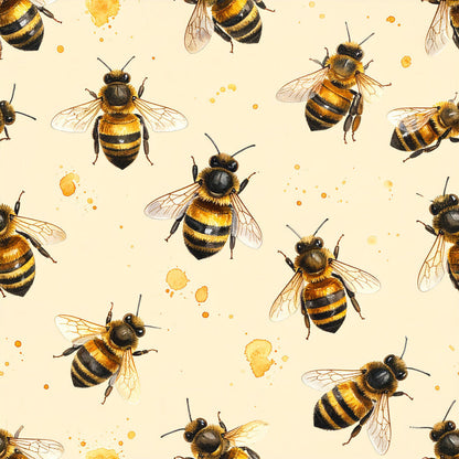 Golden Hive Meadow Pattern 4 Minky Fabric