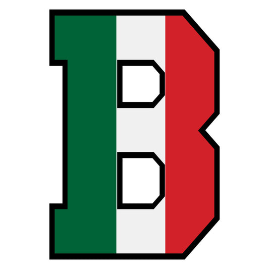 green, white, red, italian flag colors, letter b, alphabet design, patriotic theme, block letter, fabric panel, quilting cotton, bold colors, national pride, country themed, geometric design, striped pattern, educational fabric, children's fabric, craft material, sewing project