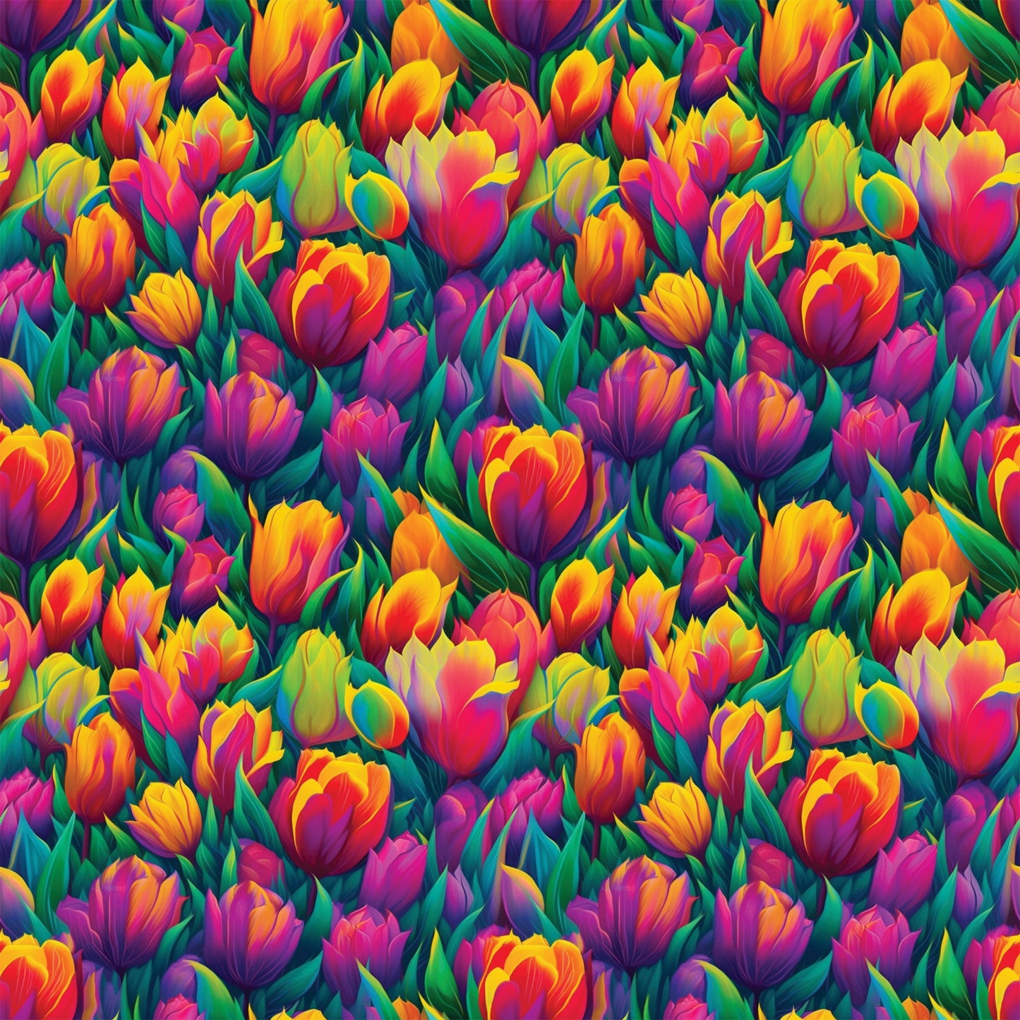 Colorful Animals and Plants Pattern 10 Quilting Cotton Fabric