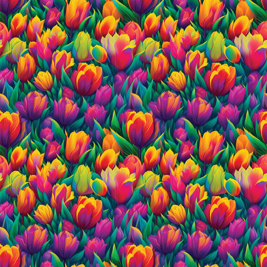 Colorful Animals and Plants Pattern 10 Quilting Cotton Fabric