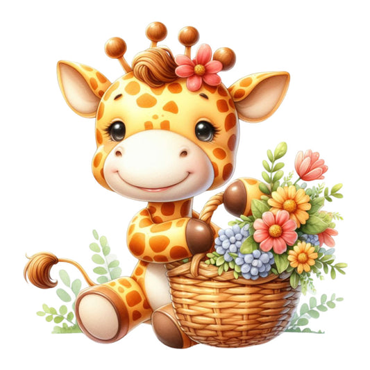 Cute Baby Giraffe Fabric Panel 29