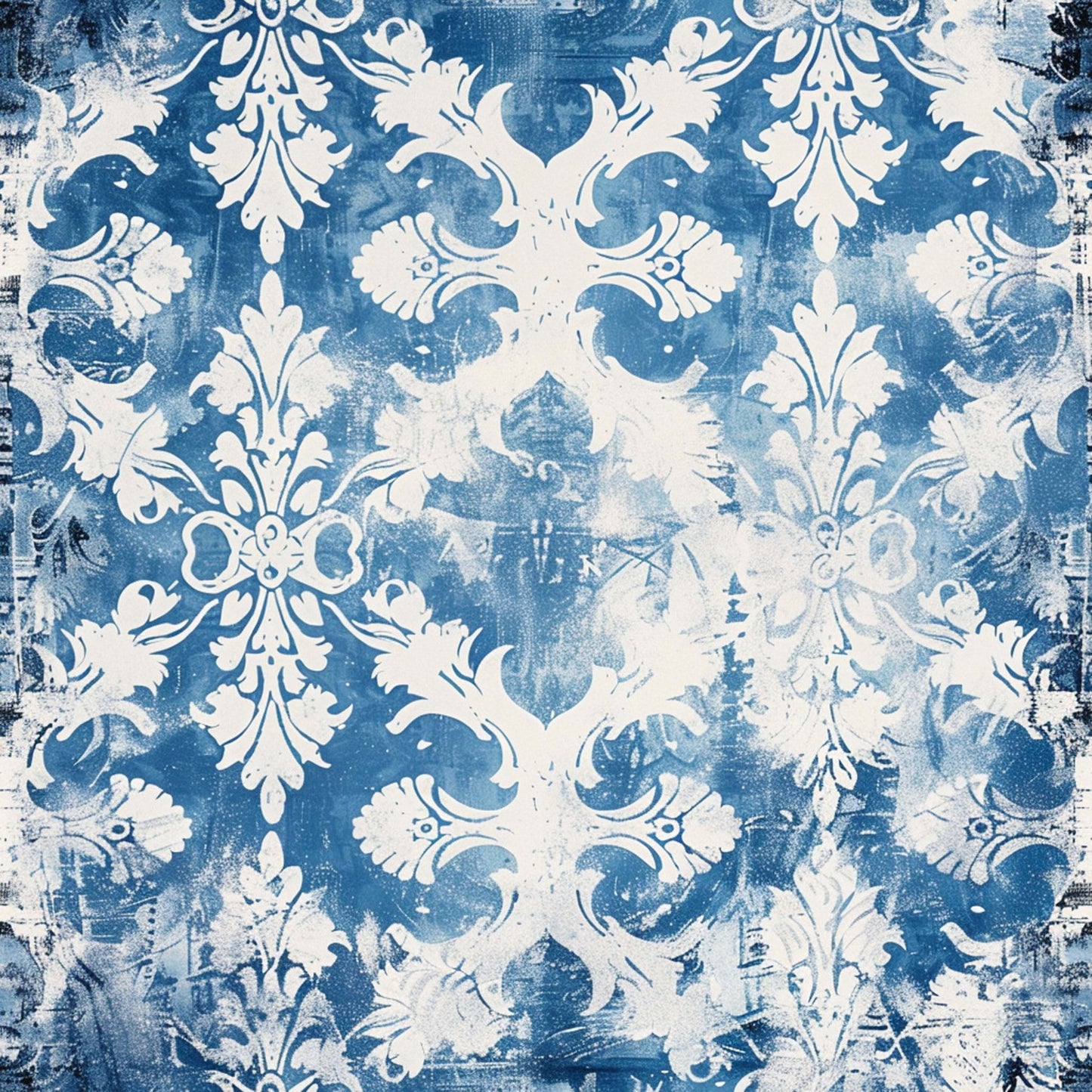 Vintage Farmhouse Blue Pattern 19 Quilting Cotton Fabric