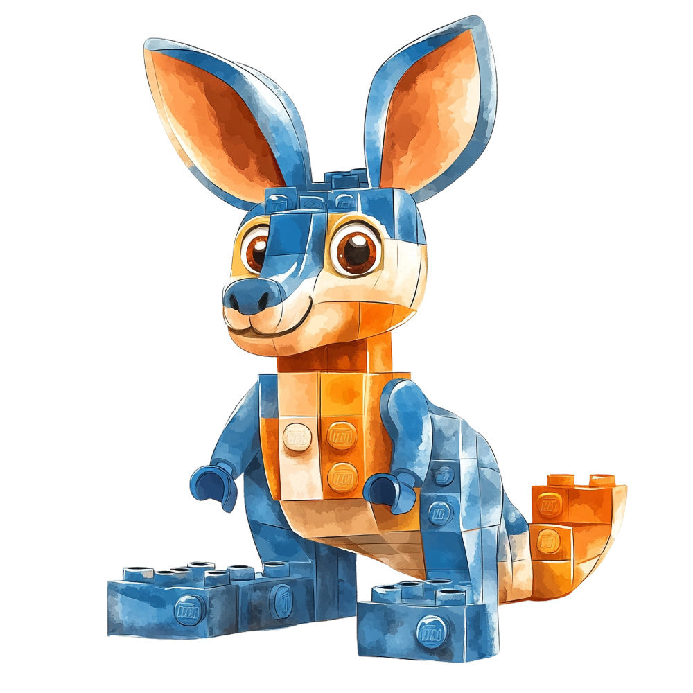 Building Bricks Animals Fabric Panel 33