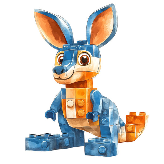 Building Bricks Animals Fabric Panel 33