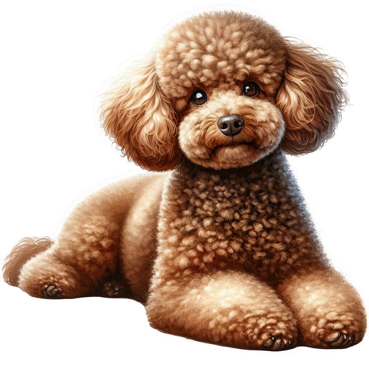 Watercolor Poodles Fabric Panel 23