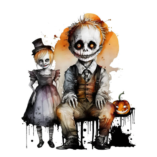 halloween, skeleton, skull, orange, black, white, cream, tan, brown, gothic, spooky, creepy, tim burton style, whimsical dark, jack-o-lantern, pumpkin, top hat, vintage halloween, fall, autumn, holiday, children's halloween, boys halloween, girls halloween, watercolor, splatter paint, artistic, dark whimsical, haunted, costume