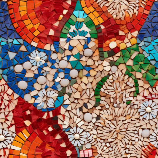 Mosaic Art Pattern 1 Quilting Cotton Fabric