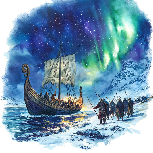 Viking Ships Fabric Panel 7