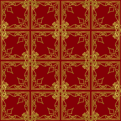 Gilded Crimson Pattern 2 Minky Fabric