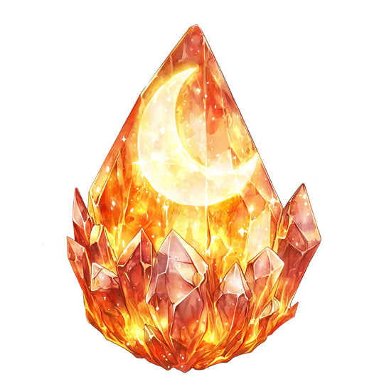 Fire Moon Crystals Fabric Panel 18