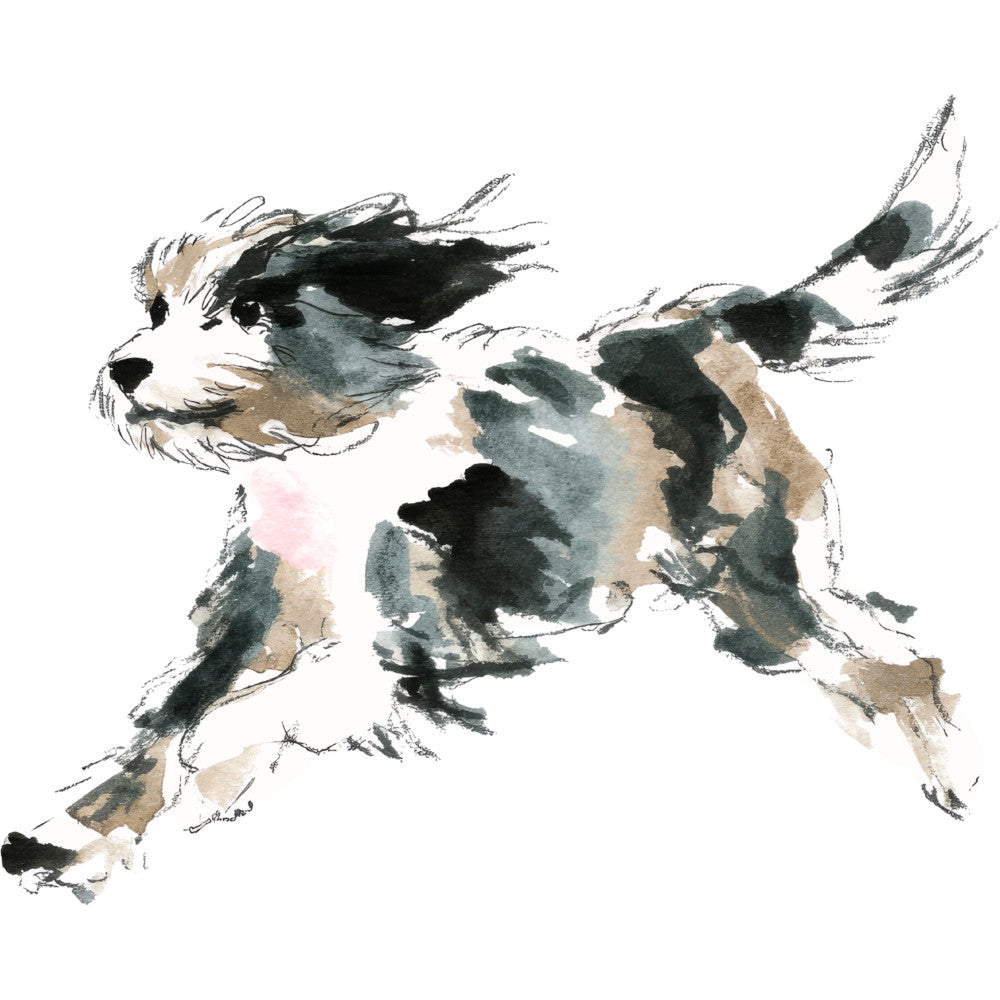 Handdrawn Doodle Dog Fabric Panel 61