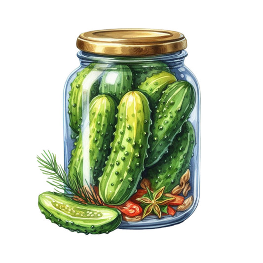 Pickle in a Glass Jar Fabric Panel 4