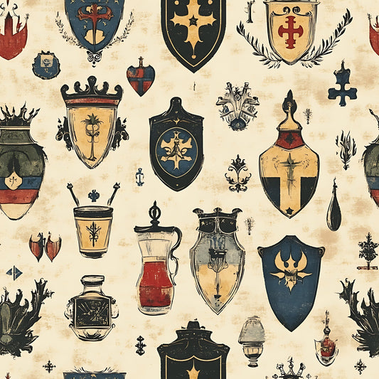 Medieval Heraldry Pattern 11 Minky Fabric