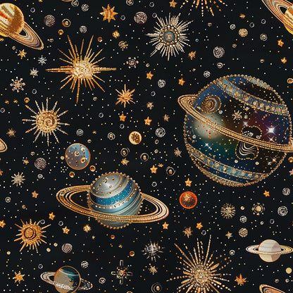 Gilded Galaxy Pattern 5 Minky Fabric