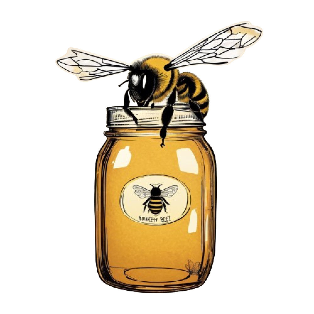 Honey Bee Jar Fabric Panel 13