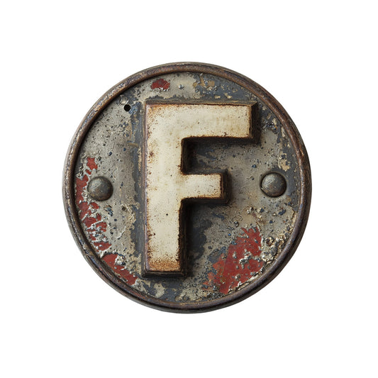 Antique Metal Alphabet Fabric Panel 13