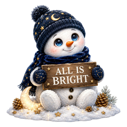 navy blue, gold, white, cream, orange, celestial, stars, moon, snowman, winter, christmas, holiday, whimsical, magical, nursery, children's, baby, sweet, charming, festive, snow, pinecones, starry night, nighttime, enchanting, rustic, cozy, seasonal, decorative panel, wall hanging