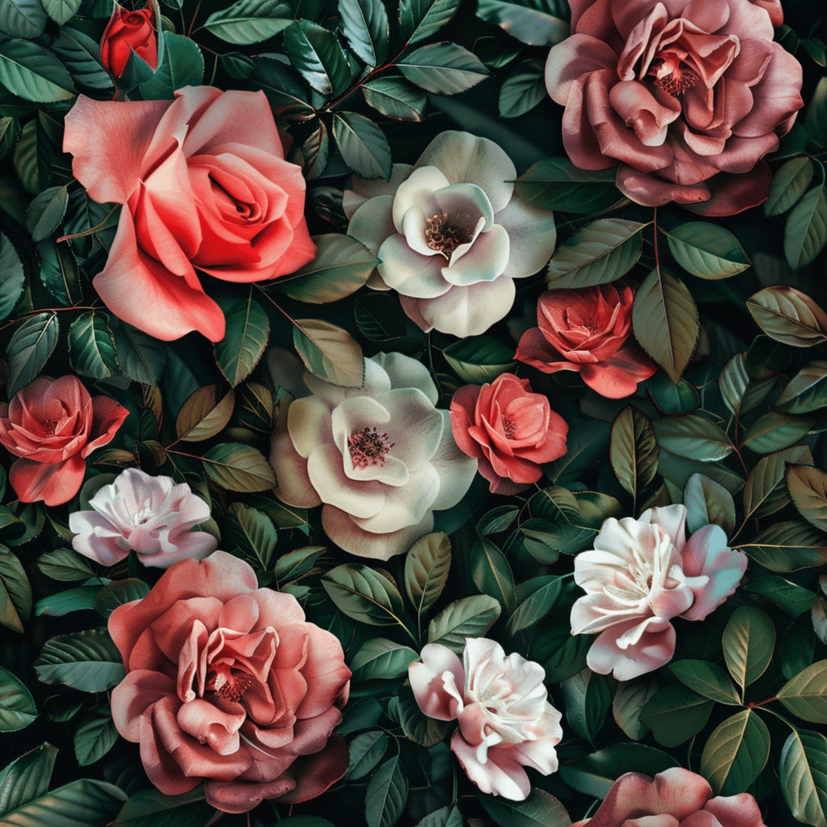 Velvet Rose Garden Pattern 7 Minky Fabric