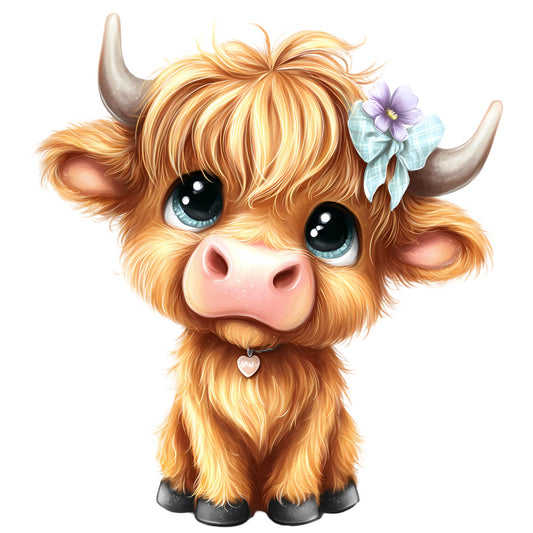 Adorable Highland Cows Fabric Panel 57