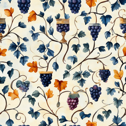 Grapes and Goblets Pattern 18 Minky Fabric