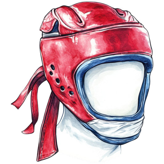 red, navy blue, white, sports themed, helmet, rugby, american football, athletic, vintage sport, retro sports, boys, masculine, playful, whimsical, action sports, team spirit, nostalgic, illustration style, graphic design, cartoon style, children's theme, youth apparel theme, summer sports, recreational sports, bold colors, high contrast, novelty print, character design, equipment motif