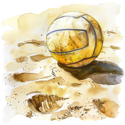 basketball, sports, gold, golden yellow, tan, beige, cream, sepia, brown, watercolor, hand-painted, sketched, ink drawing, sports themed, game day, athletic, vintage sports, nostalgic, beach themed, sandy, earthy tones, illustration style, boys, men, recreation, casual, whimsical, artistic