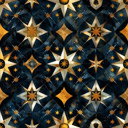 Gilded Starlight Pattern 2 Minky Fabric