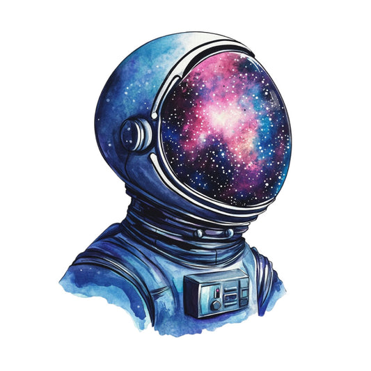 astronaut, space themed, galaxy, nebula, cosmic, celestial, deep blue, navy blue, pink, magenta, purple, starry, stars, universe, science fiction, sci-fi, modern, whimsical, headphones, futuristic, retro futuristic, abstract, dreamy, night sky, space explorer, adventure, artistic, colorful, vibrant