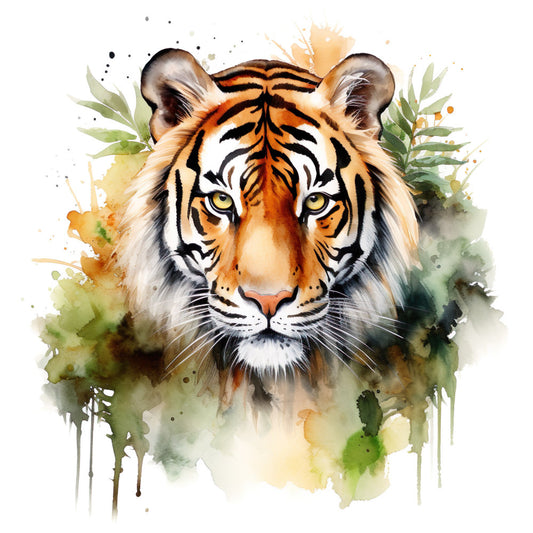 Watercolor Tiger Fabric Panel 4