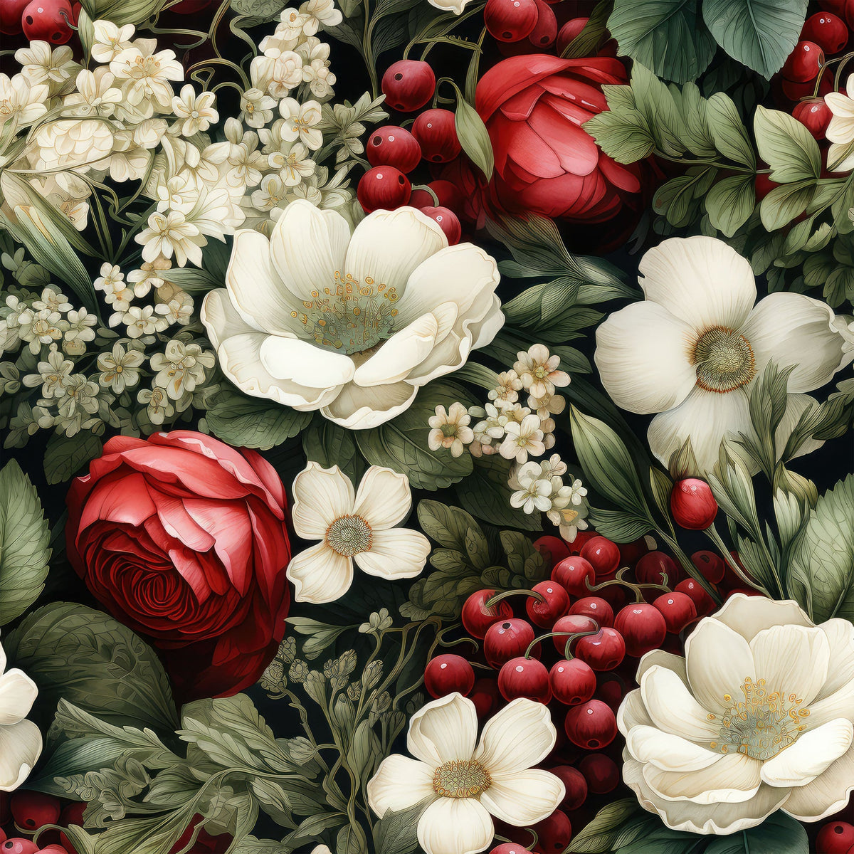 Winterberry Blooms Pattern 20 Minky Fabric