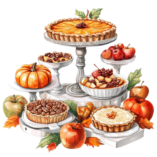 Watercolor Thanksgiving Fabric Panel 11